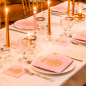 Preview: Paviot Servietten Eclat du jour, rosa mit goldener Kugel, style